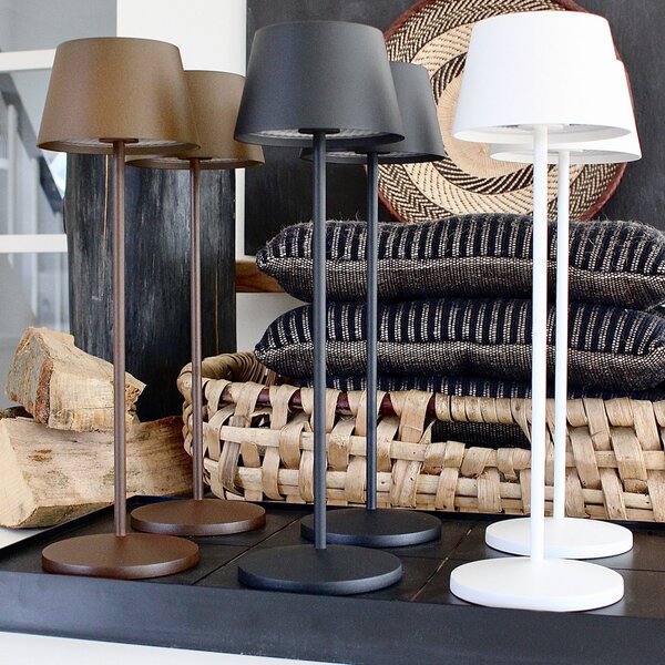 LOOM DESIGN LED reîncărcabilă patio lumina Modi, alb 36 cm CCT, reglabil, Alb, Camera de zi / sufragerie, Metal, Modern