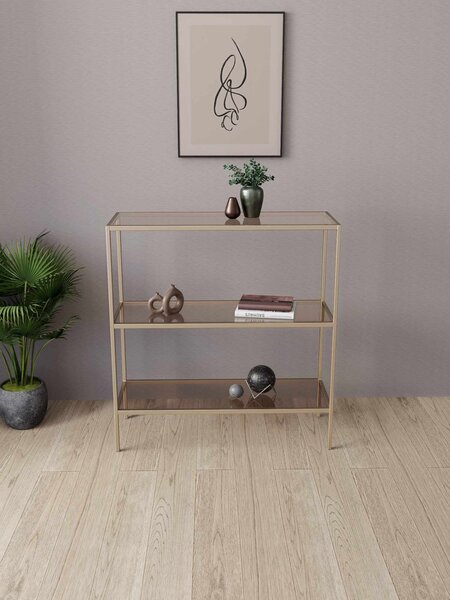 Fém komód, arany-bronz, 100 cm