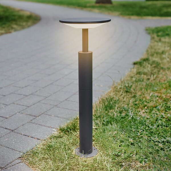 Lucande bornă luminoasă LED Fenia, 60 cm, antracit, IP65, Negru, Aluminiu, Modern