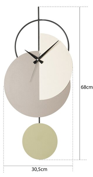 Ceas de perete decorativ Madeco Verde 68x31 cm