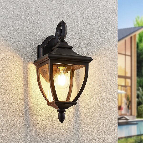 Lindby Lampa de exterior Cerys, negru, plastic, înălțime 37cm, reglabil, Negru, Plastic, Antichitate, Felinar