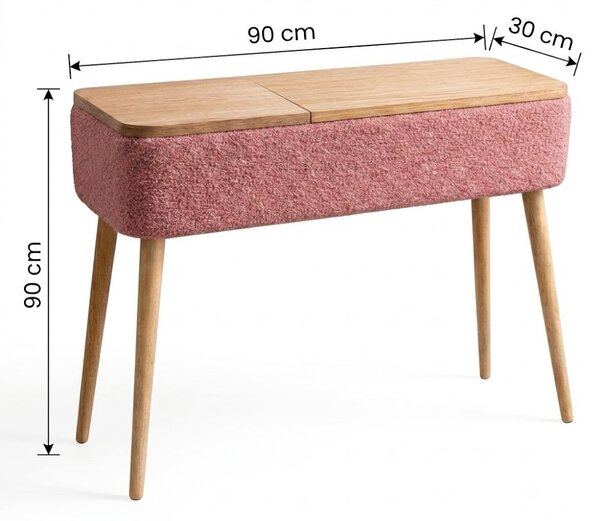 Sole komód, rózsaszín, 90 cm