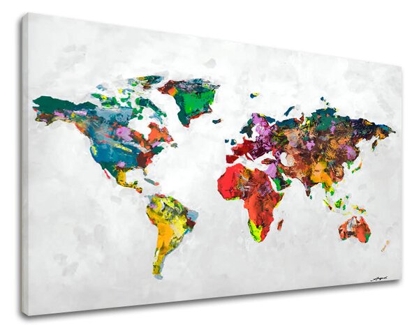 Tablou canvas MAP OF THE WORLD 1 parte - 80x50 cm