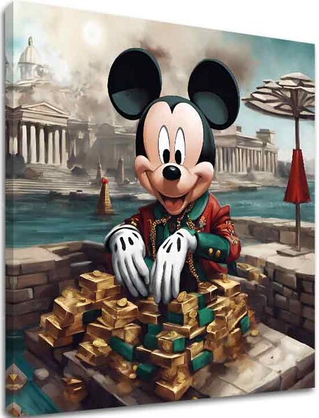 Tablou canvas - Mickey Mouse în Luxus - 60x60 cm