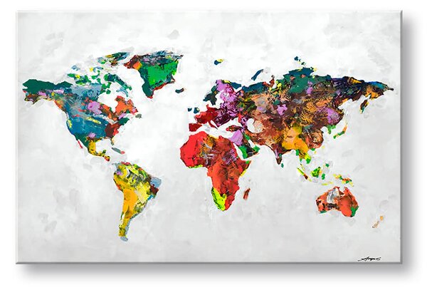 Tablou canvas MAP OF THE WORLD 1 parte - 80x50 cm