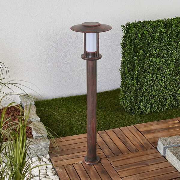 Lindby Bornă luminoasă LED Pavlos, 76 cm, culoare ruginie, oțel inoxidabil, Maro / Rugină, Metal, Casă de țară / Rustic
