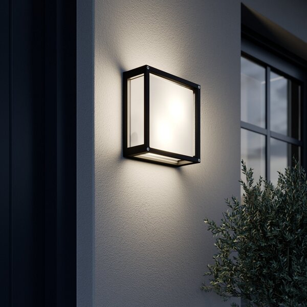 Lucande Lampă de perete exterior Aurelien, antracit, metal, 25x 25cm, reglabil, Negru, Metal, Modern