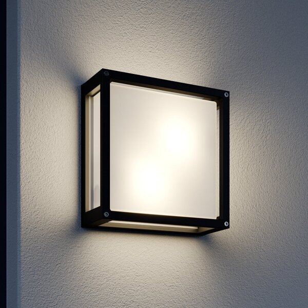Lucande Lampă de perete exterior Aurelien, antracit, metal, 25x 25cm, reglabil, Negru, Metal, Modern