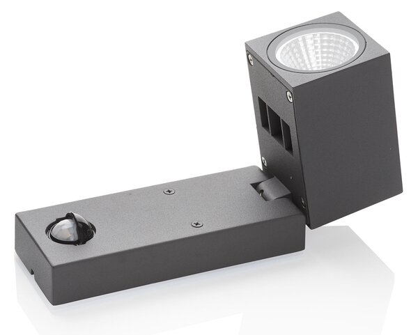 ACB ILUMINACIÓN Cala - Spot LED pentru exterior cu senzor de mișcare, Negru, Metal, Modern