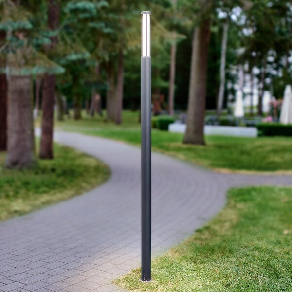 Lucande LED lumina de exterior Sidny, 220 cm, antracit, IP54, Negru, Metal, Modern