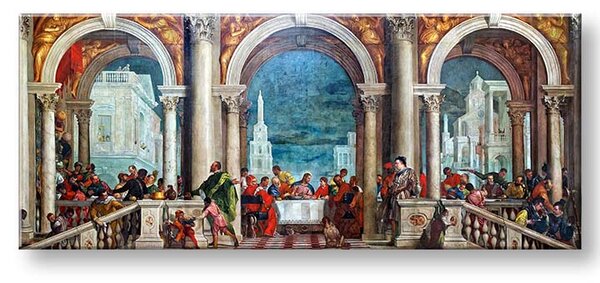 Tablou canvas Paolo Veronese - Hristos în casa lui Levi - 40x100 cm