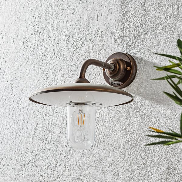 Moretti Luce Casale lumină de perete în aer liber, cupru antic sticlă transparentă, reglabil, Cupru, Metal, Casă de țară / Rustic