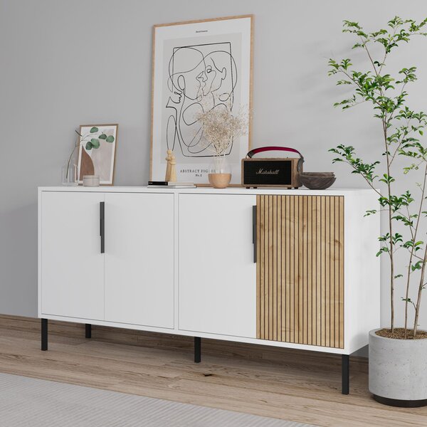 Callia komód, fehér-zafír tölgy, 150 cm