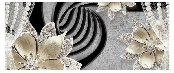 Tablou - 3D Flori aurii (120x50 cm)