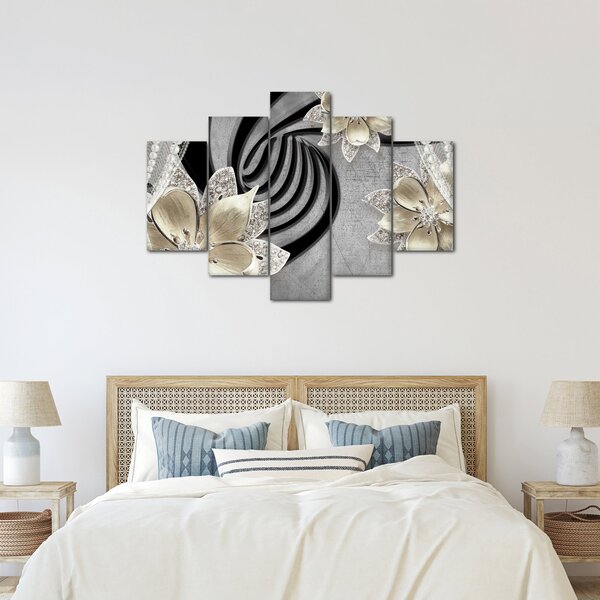 Tablou - 3D Flori aurii (150x105 cm)