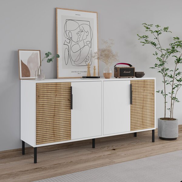 Zerra komód, fehér-zafír tölgy, 150 cm