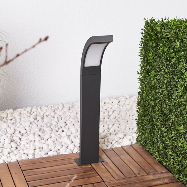 Lucande Lampă LED stâlpișor Juvia, 60 cm, antracit, IP54, Negru, Aluminiu, Modern