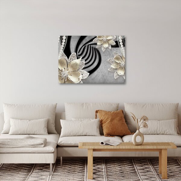 Tablou - 3D Flori aurii (70x50 cm)
