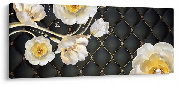 Tablou - Imagine cu flori de trandafir alb (120x50 cm)