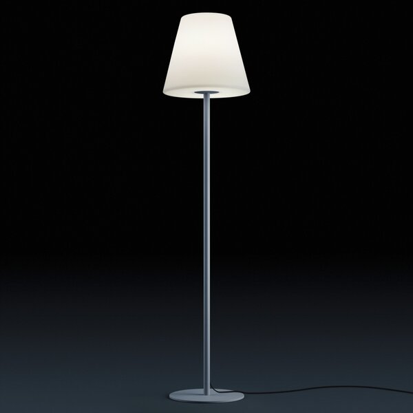 Helestra Moris - lampă cu picior, exterior 150 cm, Alb, Metal, Modern, Umbrelă în picioare