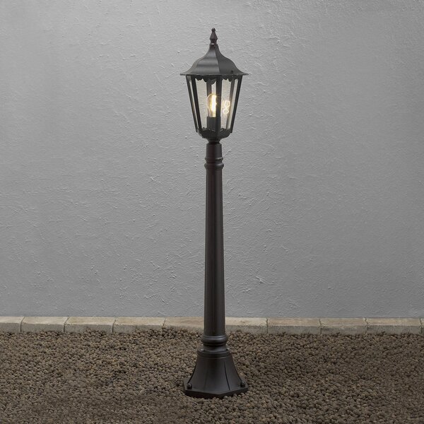 Konstsmide Lampă de trotuar Firenze, negru, Negru, Sticlă, Casă de țară / Rustic