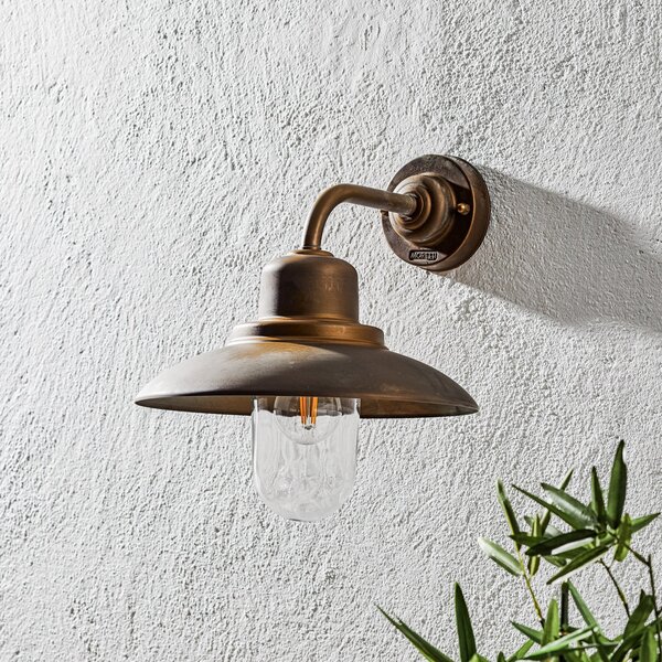 Moretti Luce Susa, lumină de perete pentru exterior - rezistentă la apa mare, Bronz / Alamă Veche, Metal, Casă de țară / Rustic