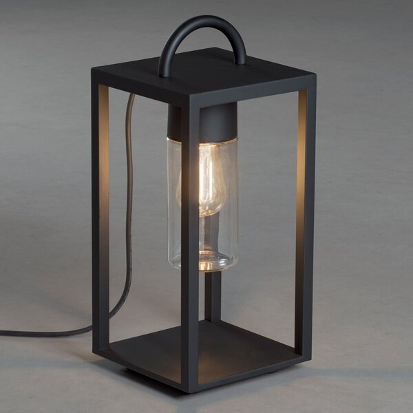 Konstsmide Lampă de terasă Bologna în formă felinar, E27, Negru, Metal, Modern