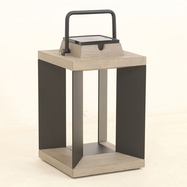 Les Jardins Lanternă solară Teckalu, aluminiu/aluminiu negru, 36,5 cm, reglabil, Metal, Felinar