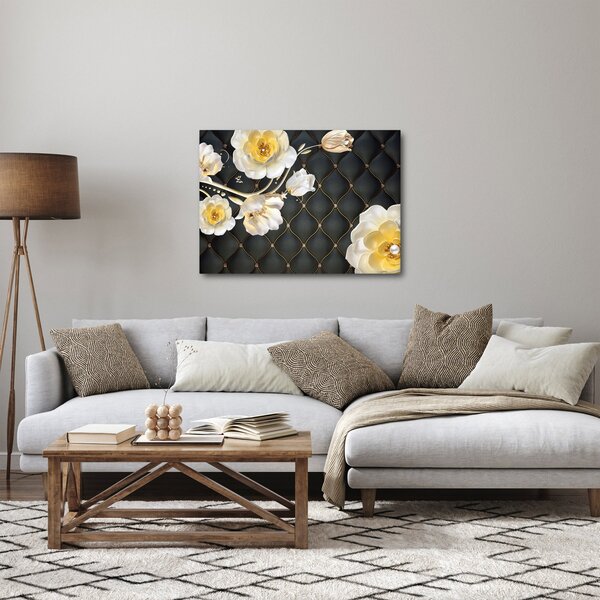 Tablou - Imagine cu flori de trandafir alb (70x50 cm)