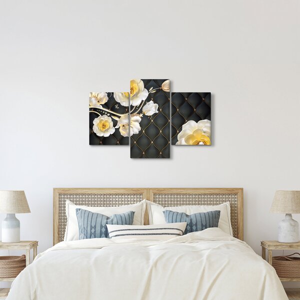Tablou - Imagine cu flori de trandafir alb (90x60 cm)