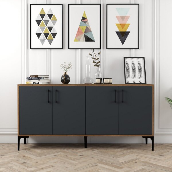 Kiev komód, dió-antracit, 160 cm