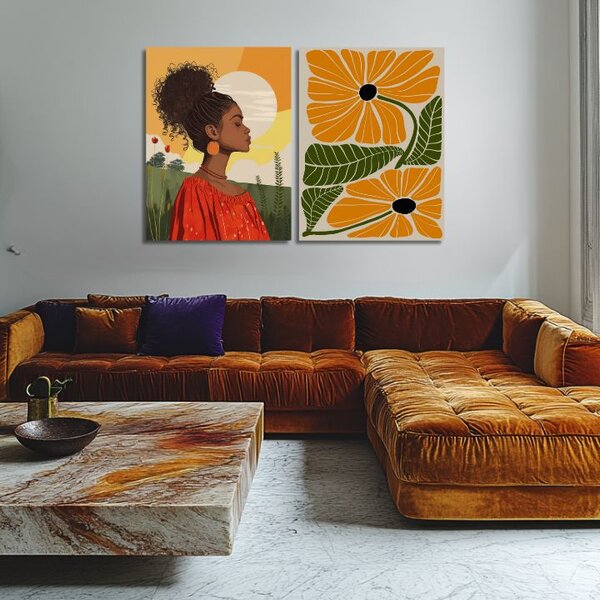 Tablou canvas - Song of the poppy field - 60x40 cm [2 x 30x40]