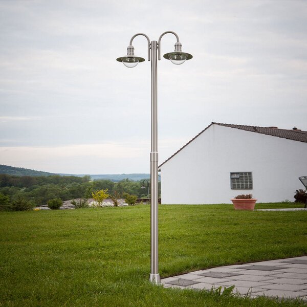 Lampă de Exterior Lindby, DAMION, reglabil, Metalic, Oțel inoxidabil, Modern