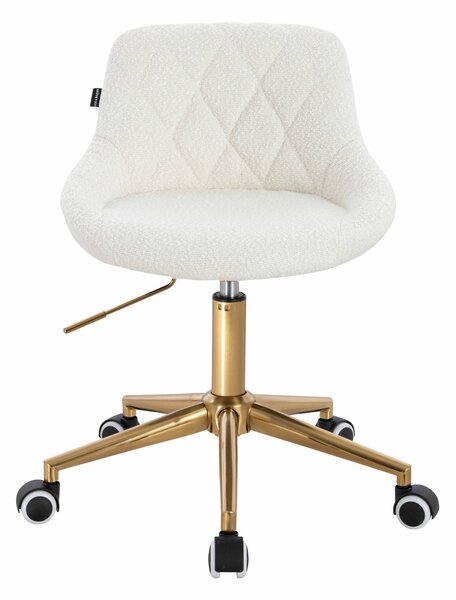 HR1054K Scaun Crem Boucle cu Bază Aurie