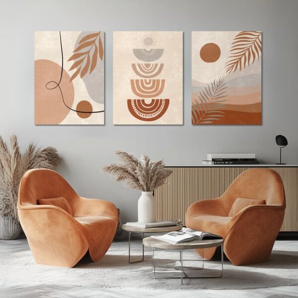 Tablou canvas - Atingere de soare de nisip - 90x40 cm [3 x 30x40]