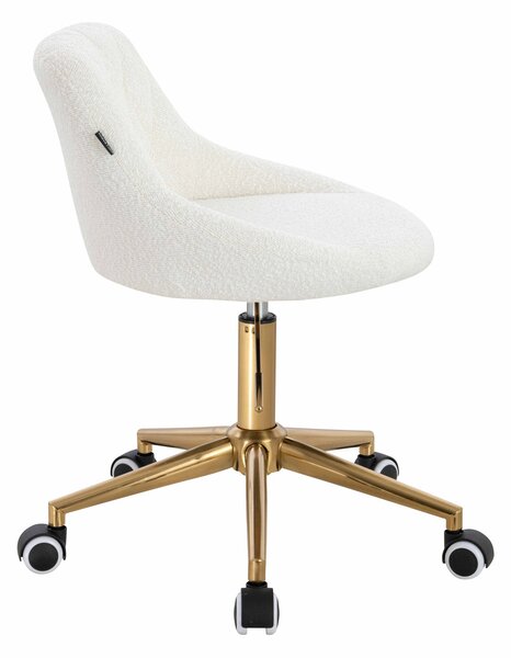 HR1054K Scaun Crem Boucle cu Bază Aurie