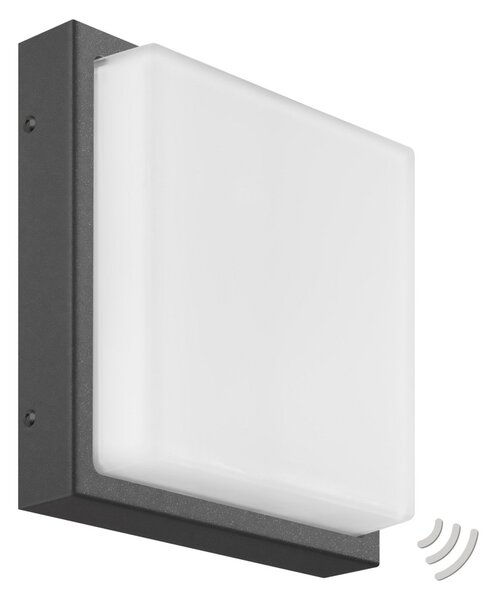 LCD Ernest LED lampă de perete pentru exterior, grafit, detector mișcare, Negru, Metal, Modern