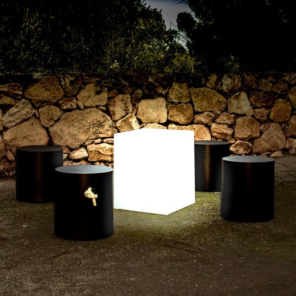 Newgarden Cuby cub de lumină decorativă înălțime 53cm, Alb, Plastic, Modern