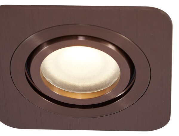 Set de 6 spoturi încastrate rotunjite bronz închis GU10 50mm IP44 - Alberto