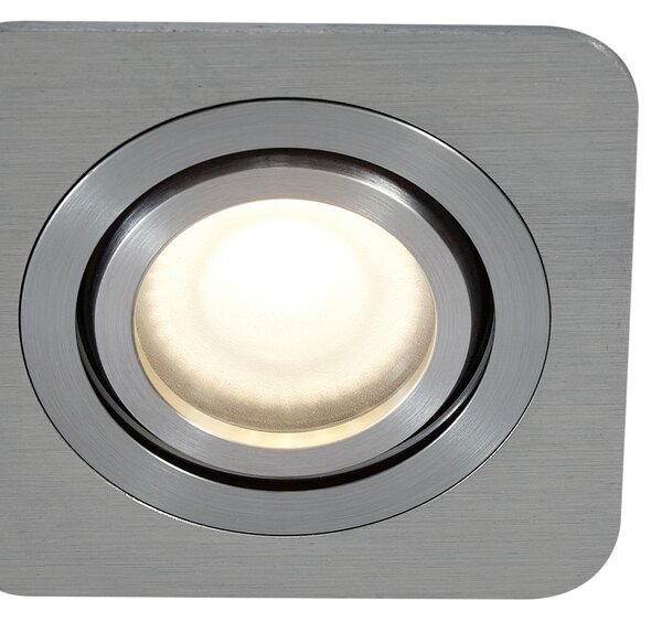 Set de 6 spoturi încastrate rotunjite Gunmetal GU10 50mm reglabile IP44 - Alberto