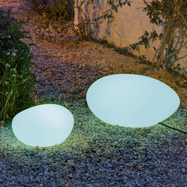 Newgarden Lumină de podea Petra, lungime 60cm, IP65, versiune cu cablu, Alb, Plastic, Modern