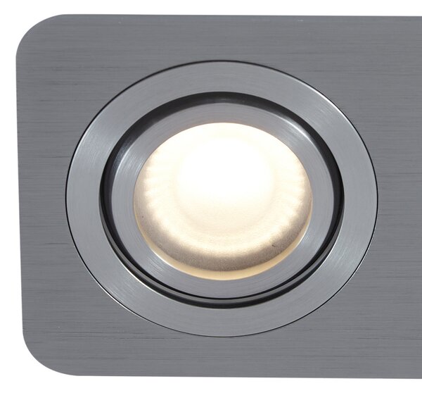 Spot încastrat rotunjit Gunmetal GU10 50mm Rotativ și înclinabil IP44 2 lumini - Alberto
