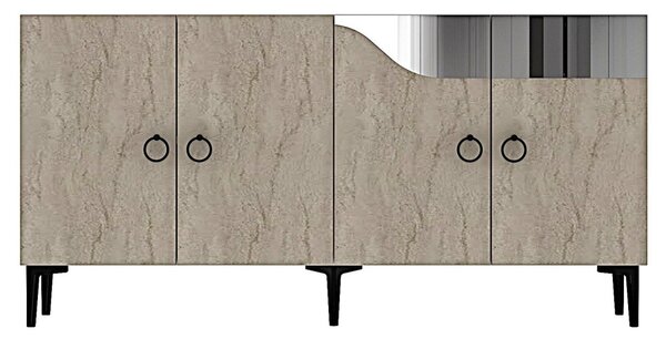 Gama komód, fehér-travertin, 150 cm – TR555CHM1341