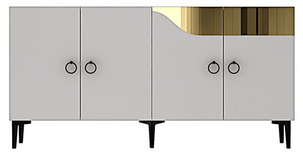 Gama komód, fehér-arany, 150 cm