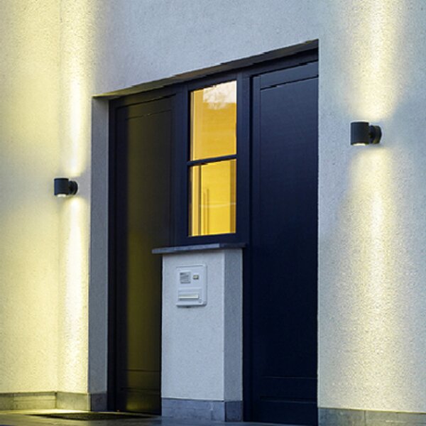 SLV Sitra Up-Down LED lampă de perete pentru exterior, antracit, Negru, Metal, Modern