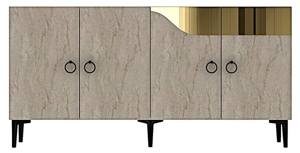 Gama komód, fehér-travertin, 150 cm – TR555CHM1340