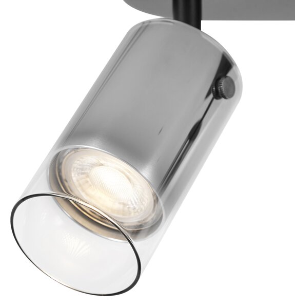 Spot modern de tavan Gunmetal cu 2 lumini rotativ și reglabil - Drain