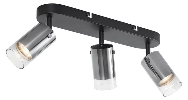Spot modern de tavan Gunmetal cu 3 lumini rotativ și reglabil - Drain