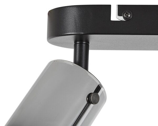 Spot modern de tavan Gunmetal cu 3 lumini rotativ și reglabil - Drain