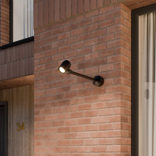 Lucande LED spot de exterior Beatrix, 58 cm, antracit, aluminiu, Negru, Metal, Modern, Spot de perete